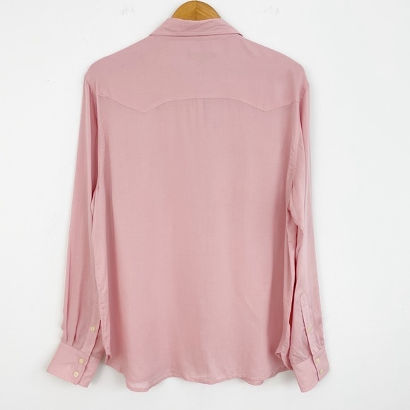 Frye Addie Pink Western Button Down Shirt Size Large - Picture 8 of 14